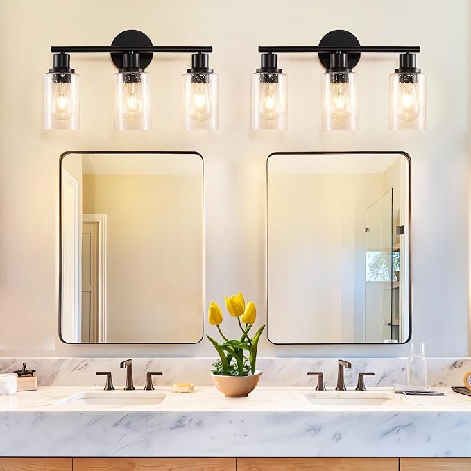DLLT 3-Light Bathroom Light Fixtures: Black Modern Vanity Lights - Image 5