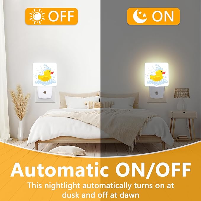 Night Light, Plug-into Cartoon Duck Nightlight White LED Lamp, Energy Efficient - Image 6