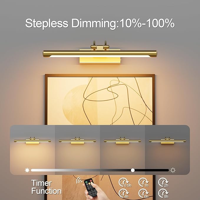 Cordless Picture Light with Remote, Battery Operated Wall Sconce - Image 3
