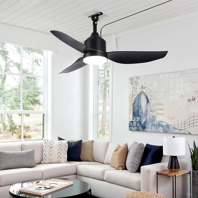 Outdoor Ceiling Fan with Light, 42 Inch Black Waterproof Outdoor Patio Fan with - Image 9