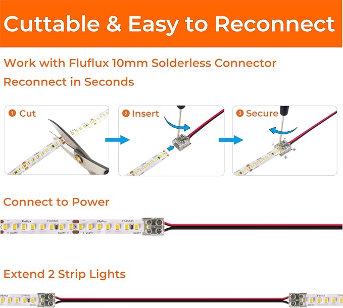 24V 2835 LED Strip Lights 3500K, UL Listed, High Density 160LEDs/m Tape Light - Image 8