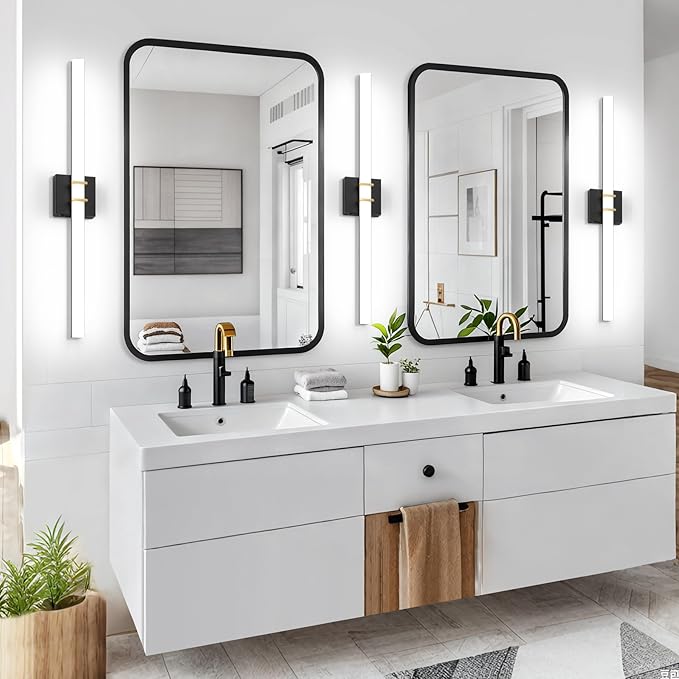 Modern Black and Brass Vanity Light Bar 32 Inch, 24W 5CCT Dimmable Bathroom - Image 9