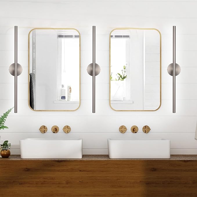 BONLICHT 30 Inch LED Modern Brushed Nickel Bathroom Vanity Light Fixtures Over - Image 2