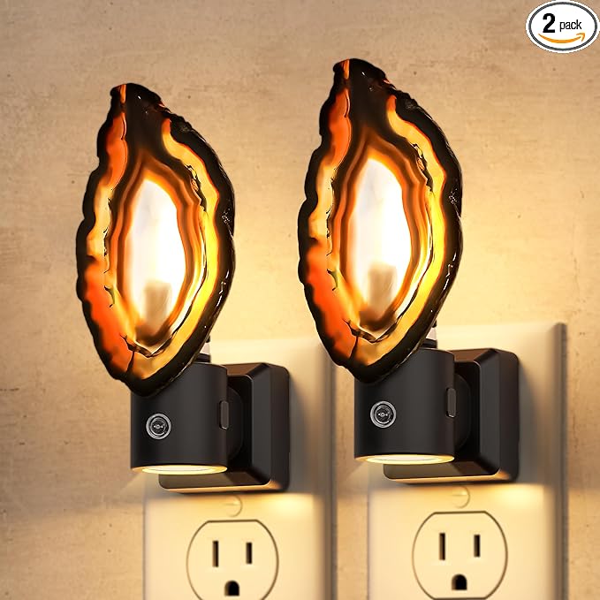 Briignite Agate Night Lights Plug into Wall, Dimmable Night Lights by WelcometoBriigniteenjoyyourshopping