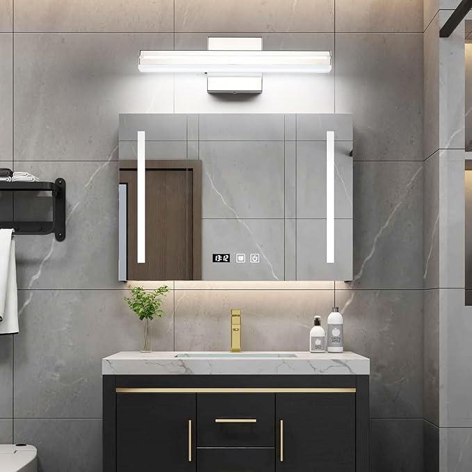 SineRise LED Modern Bathroom Vanity Light Fixtures, Chrome Modern Acrylic - Image 6