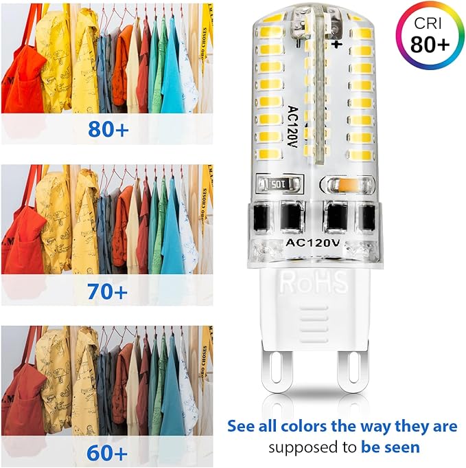 YGS-Tech G9 LED Bulb Dimmable, G9 Light Bulb, 2700K Ultra Warm White, G9 Base - Image 2