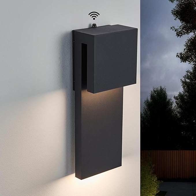 Dusk to Dawn Outdoor Lighting Fixture Wall Mount, Modern Integrated LED 2-Light by TarentlightOutdoorLighting