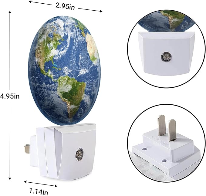 EKOBLA Earth Night Lamp Planet World Geography Globe Continents Oceans Night - Image 3