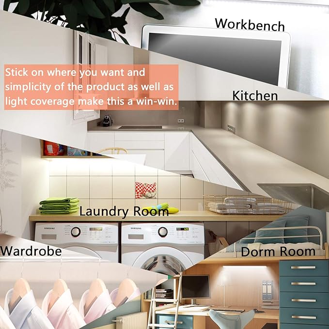 Under Cabinet Light, 12 Inch Plug in LED Closet Light - Image 3