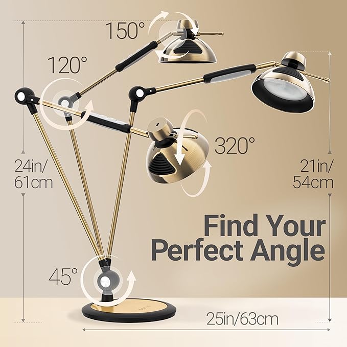 OTUS Desk Lamp for Home Office | Tall LED Architect Desk Light - Image 4