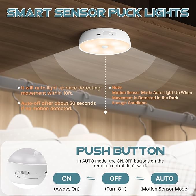 3 Colors Temperatures LED Closet Light Motion Sensor Step Light Compatible - Image 4