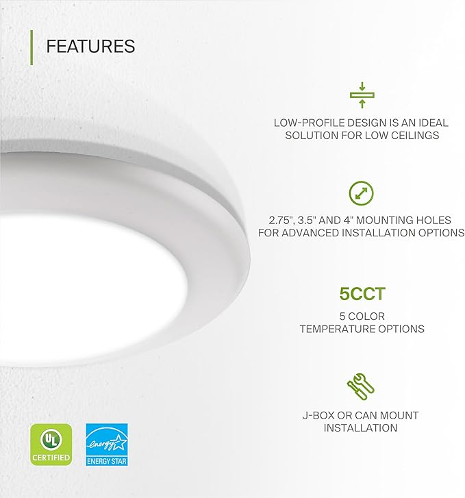 ASD 24 Pack LED Disk Lights 6 Inch, 15W 5CCT 2700K-5000K 1245LM CRI90+ - Image 3