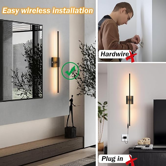 Battery Operated Wall Sconce Set Of 2, Wireless Wall light - Image 6