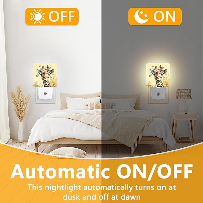 Giraffe Flower Night Light, Plug-into Nightlight White LED Lamp, Energy - Image 6