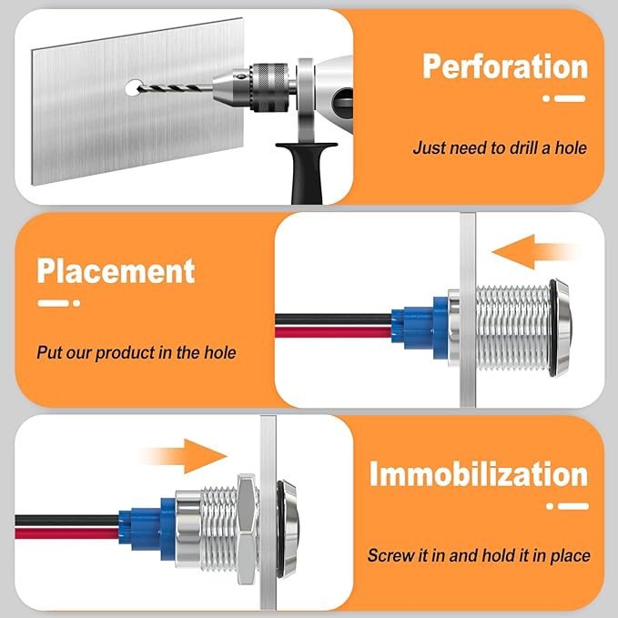 GASHER 5 PCS Energy Saving Indicator Light, LED Light 12V/24V/110V 20mA Panel - Image 5