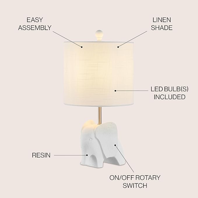 JONATHAN Y JYL1143D 17.5" Bohemian Elephant Table Lamp - Image 2