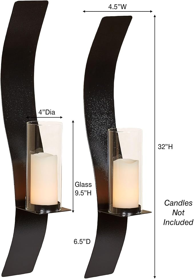 Sinuous Wall Sconce Pair Black - Image 3