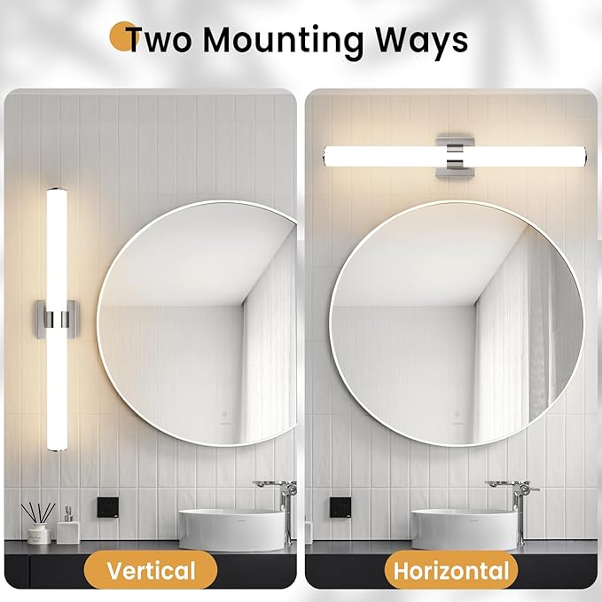 Bathroom Vanity Light Fixtures 31IN Brushed Nickel Bathroom Lights Over Mirror - Image 7