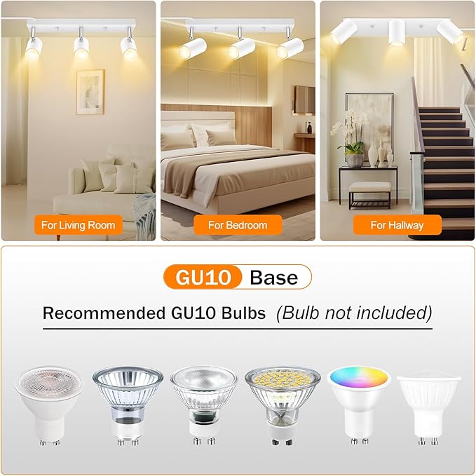 3 Light Track Lighting Kit, Industrial LED Wall Light - Image 3