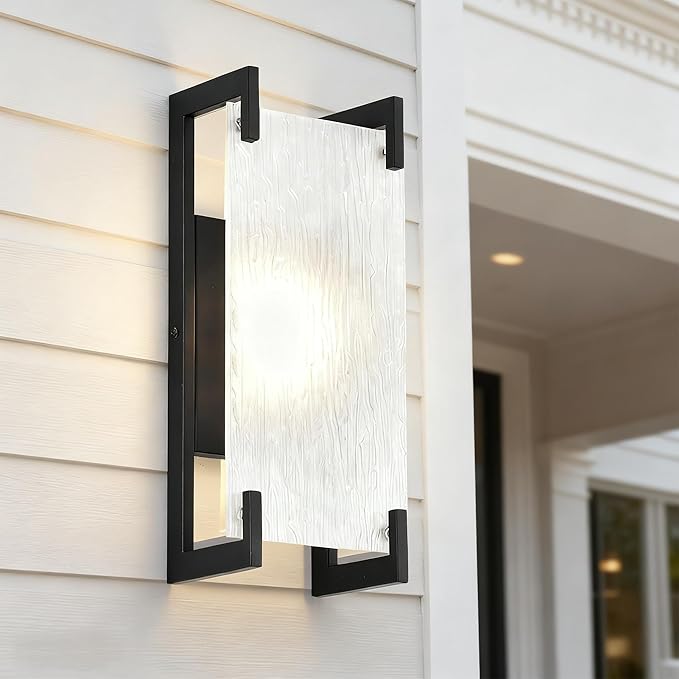 Alighting Modern Black LED Outdoor Wall Sconce – Waterproof Exterior Lighting by Alighting