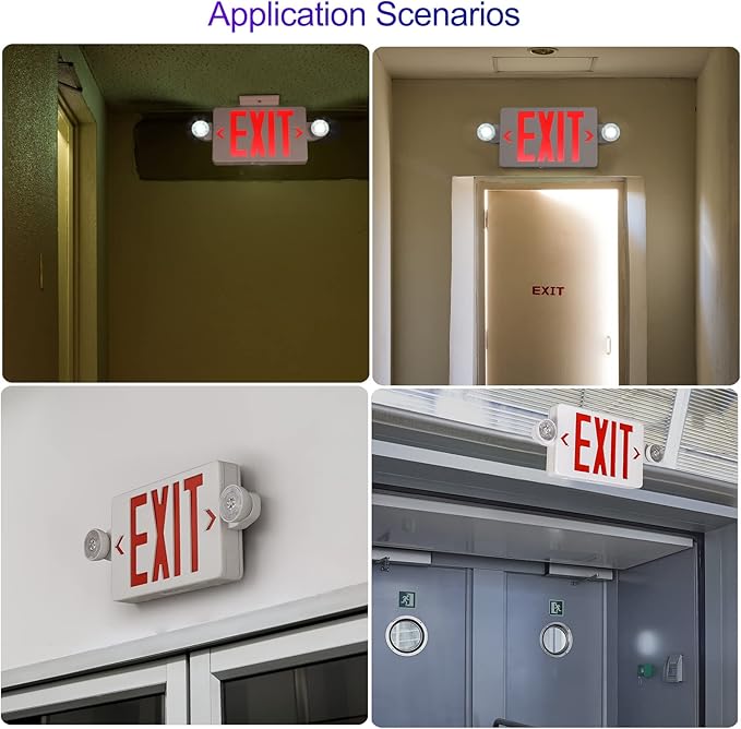 CM MZY LED Exit Sign with Emergency Lights, Exit Sign Light with Battery Backup - Image 6