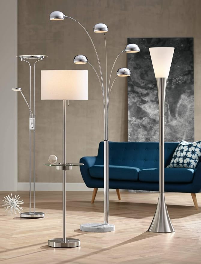Possini Euro Design Piazza Modern Chic Torchiere Floor Lamp Standing 72 1/2" - Image 6