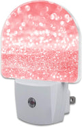 Pink Gold Glitter Night Light, Rose Pink Sparkle Shine Dusk to Dawn Night Light by sndheke