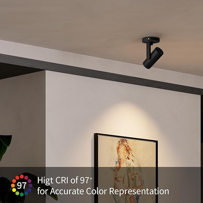 Aisilan Black LED Zoomable Ceiling Spotlight 12W Dimmable Adjustable Beam Angle - Image 8