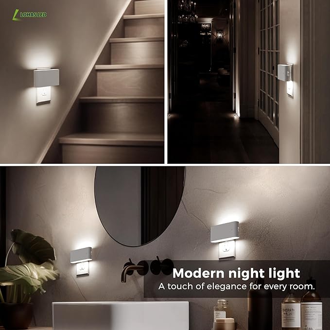 L LOHAS LED Night Light, 2 Pack Dimmable Modern LED Night Lights Plug into Wall - Image 5