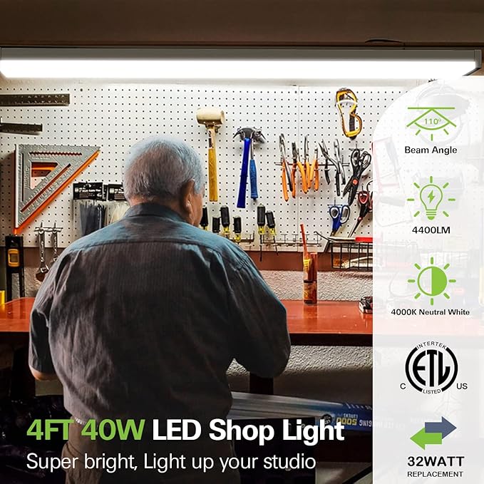 hykolity 4FT LED Wraparound Light, 4 Foot LED Wrap Light Fixture, Flush Mount - Image 2