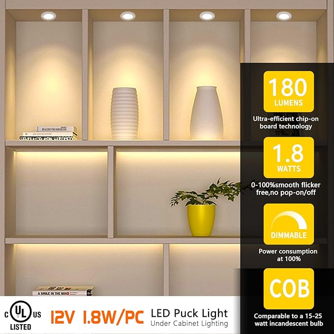 VST Under Cabinet Lights CCT 3000K-6000K, Puck Lights Color Temperature and - Image 2