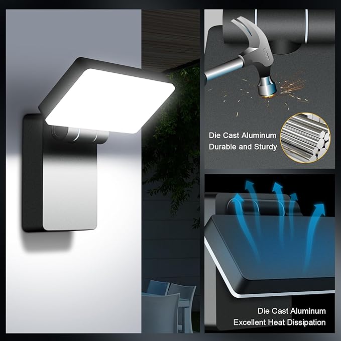40W LED Wall Lights 3000LM Rotatable 360° Neighbor Friendly Porch Light 5000K - Image 5