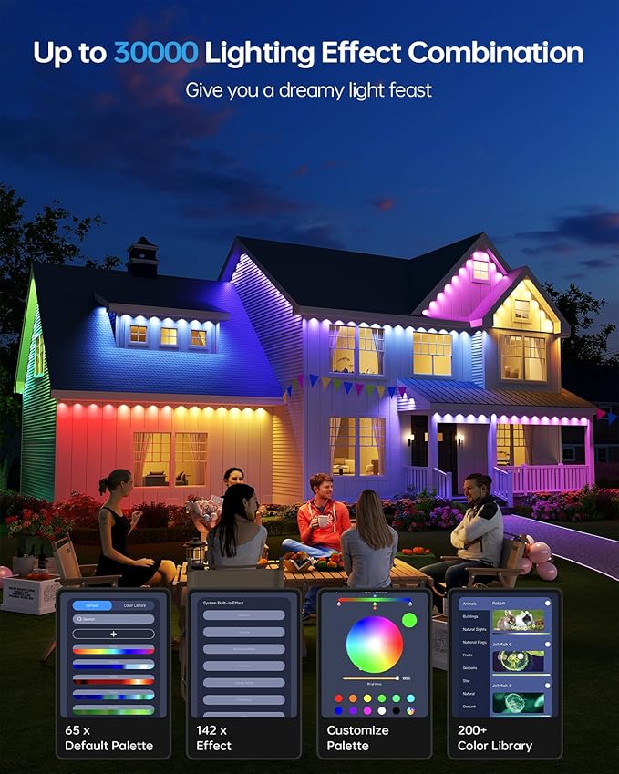 ASAHOM AI Permanent Outdoor Lights S107B, 100FT - Image 6
