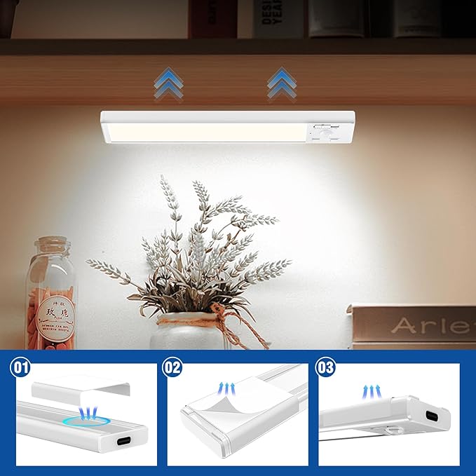 Under Cabinet Lights 2 Pack 8 inch Rechargeable Battery Operated Motion Sensor - Image 5