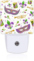 Mardi Gras Carnival Night Light, Fleur De Lis Mask and Musical Instruments Dusk by sndheke