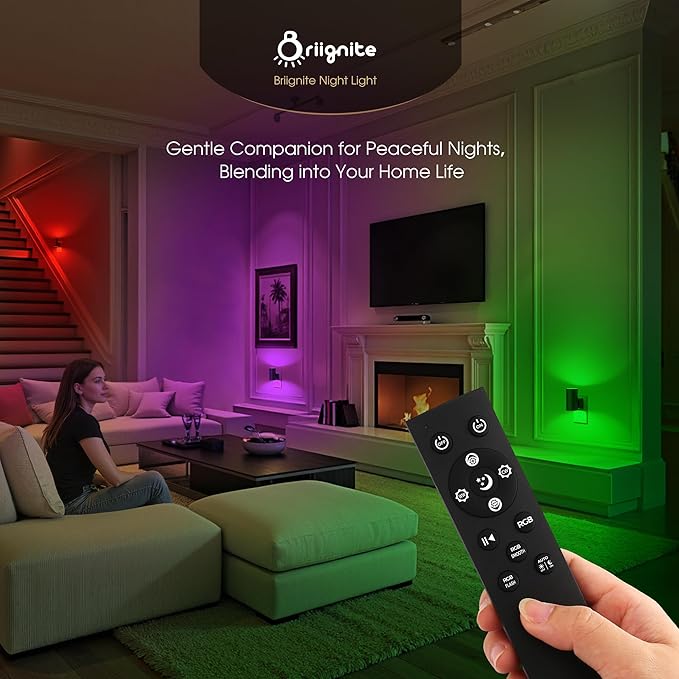 Briignite Night Lights Plug into Wall, 2 Pack 11-Color Changing Night Light - Image 5