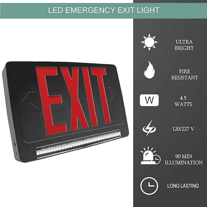 Ciata 6 Pack Ultra Bright Energy-efficient Lighted Exit Signs - Image 4