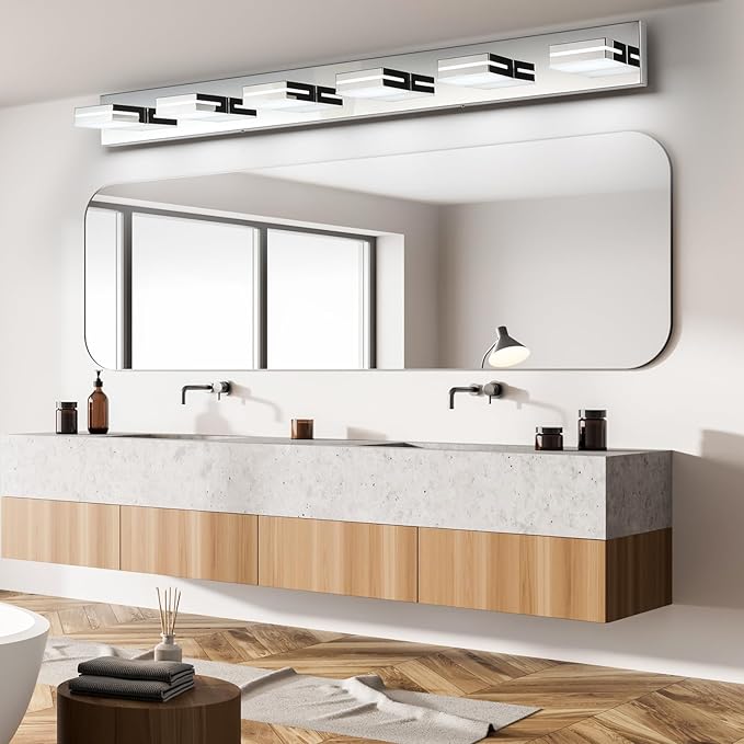 SineRise LED Modern Bathroom Vanity Light Fixtures, Chrome Modern Acrylic - Image 6