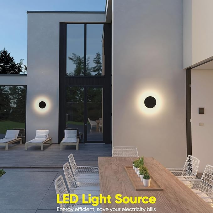 LED Wall Light Indoor Outdoor Modern Sconce Black Modern Outdoor Wall Lights - Image 7