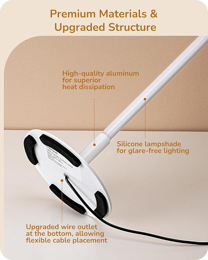 EDISHINE Upgraded LED Table Lamp Set of 2, 16.9" Dimmable Modern Bedside Lamps - Image 2