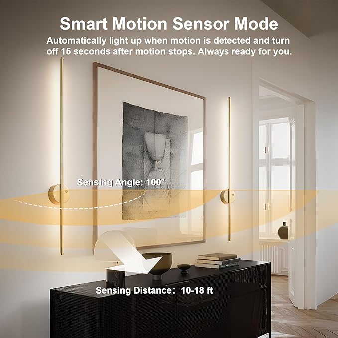 Motion Sensor Battery Operated Wall Sconce Set of Two - Image 4