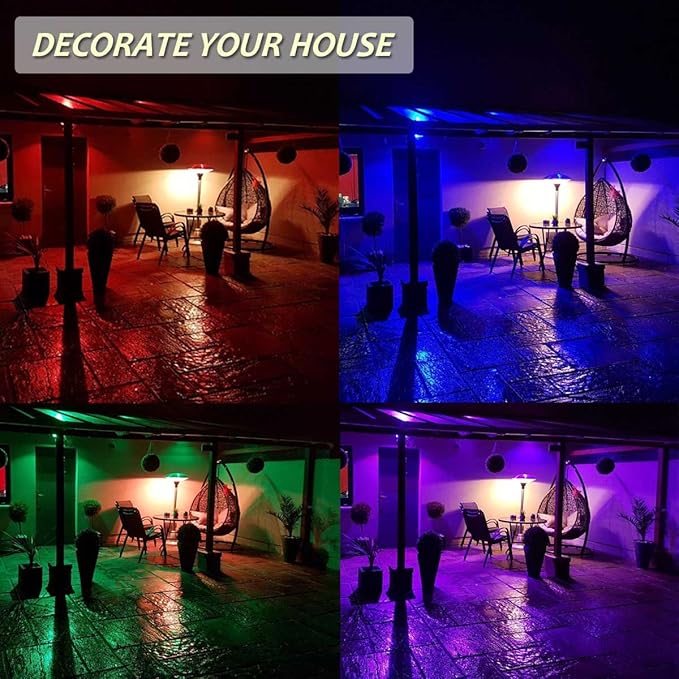 RGB LED Flood Lights, 50W Outdoor Super Bright Spotlight, High Power 16 Colors - Image 2