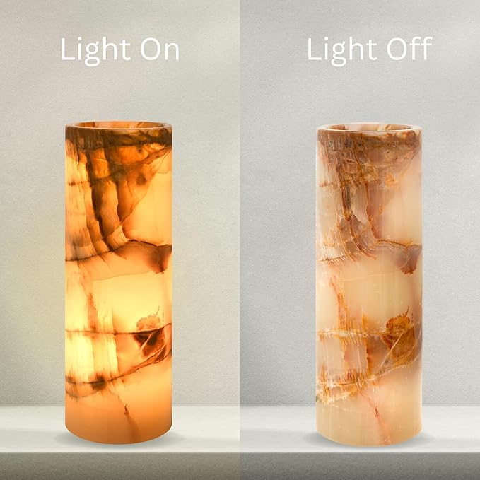 UMAID Handcrafted Onyx Marble Table Lamp, Each Lamp One-of-a-Kind - Image 5