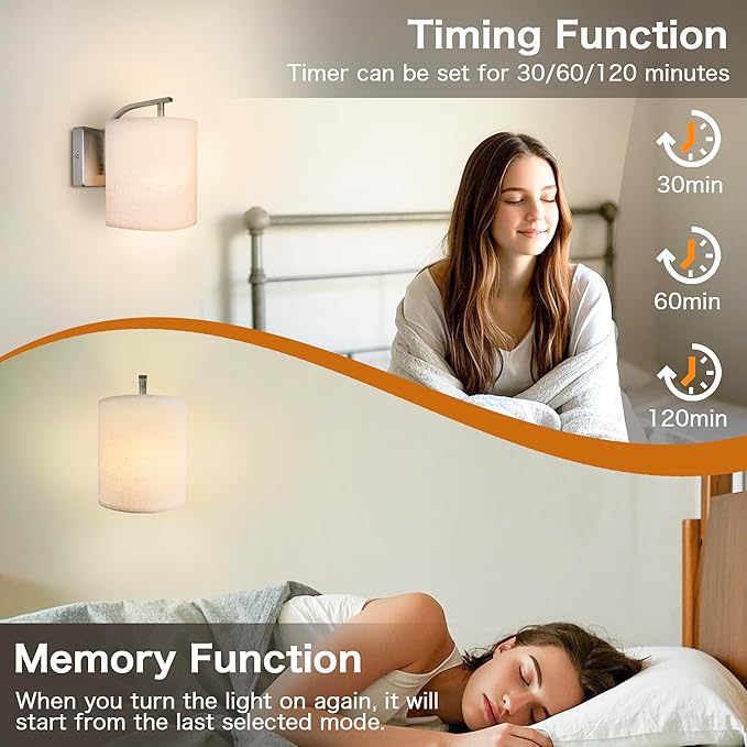 Wireless Wall Sconces Set of 2, Rechargeable Battery Operated Wall Lights - Image 7