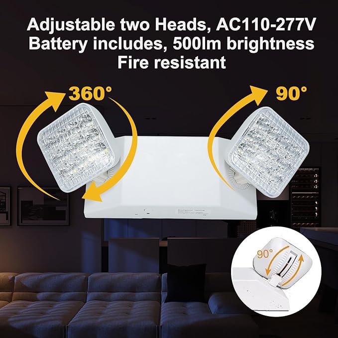 Led Emergency Lights with Battery Backup 12 Pack, Commercial LED Emergency Light - Image 3