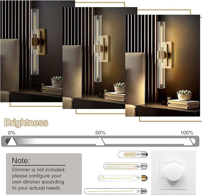 YUYI Wall Sconce, 22.8'' Brass Sconce Wall Lighting, Indoor Wall Sconce - Image 5
