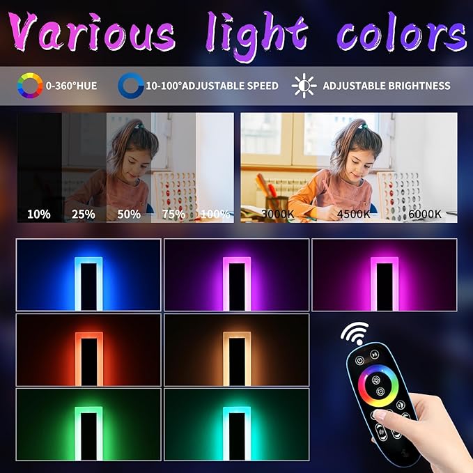 Widened 2 Pack Modern Outdoor Wall Sconces, 31.4inch RGB Dimmable LED Lights - Image 3