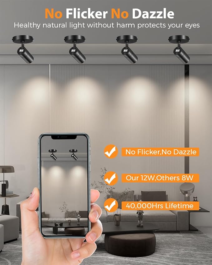Zoomable LED Ceiling Spot Lights Indoor Adjustable Ceiling Spotlight Fixture - Image 5