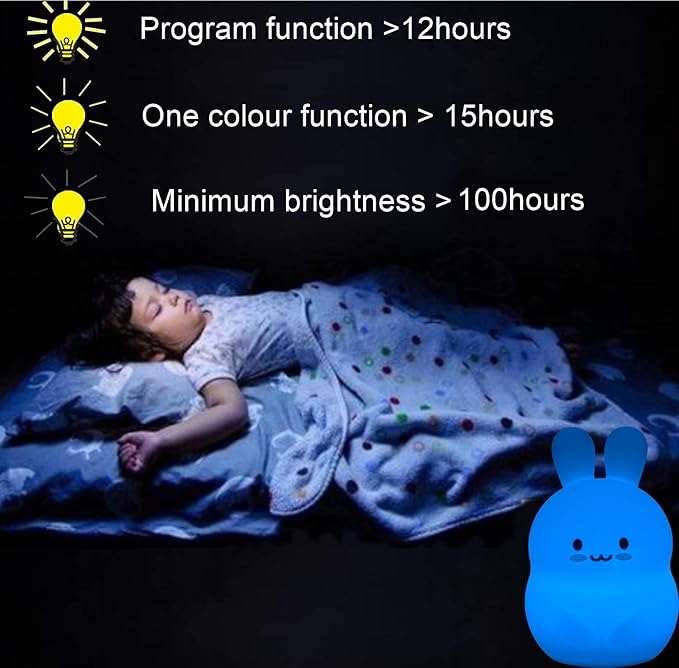 Rabbit Night Lights for Kids, Babies Nursery Lamp, Kids lamp, Child Bedroom - Image 5