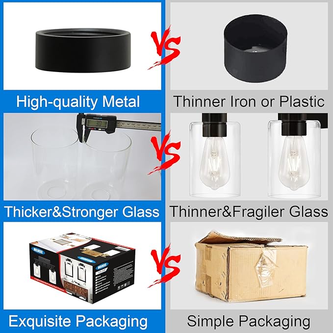 MELUCEE 4 Lights Sconces Wall Lighting Black - Image 2